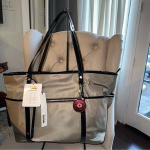 Kate Landry diaper bag tote & removable changing pad Gray Striped Liner